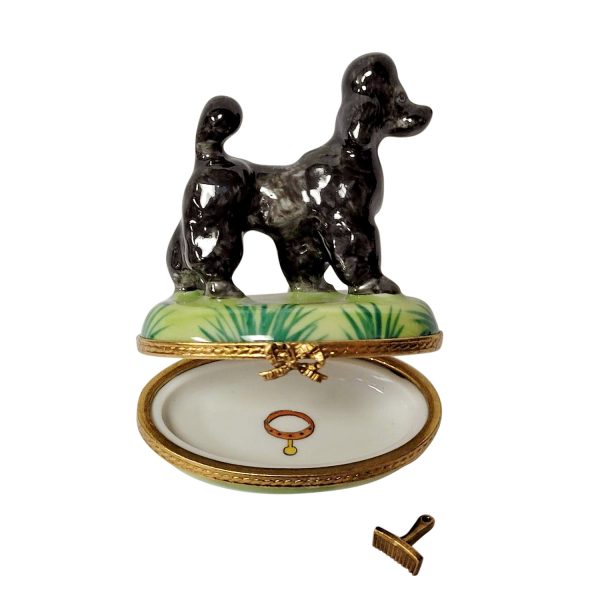 Black Poodle with Removable Grooming Tool Limoges Porcelain Box on Sale - Image 2
