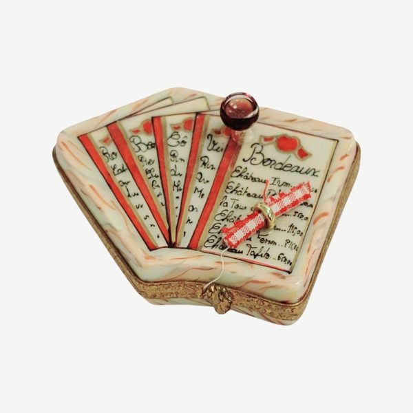 Wine List w Wine Glasses Porcelain Limoges Trinket Box Online