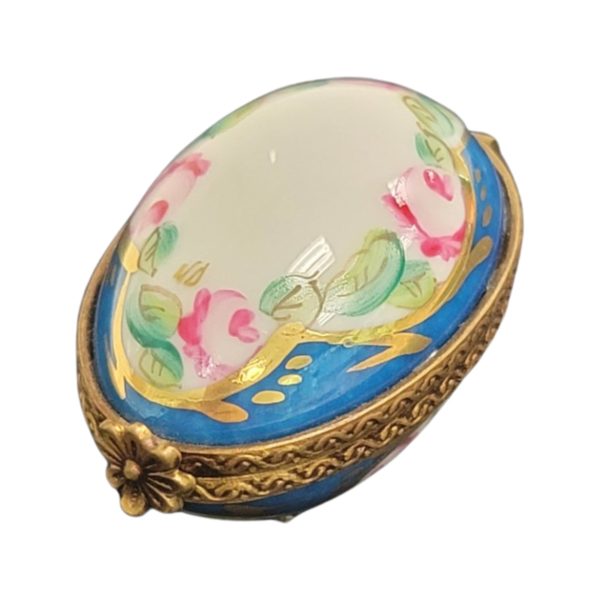 Light Blue Egg Porcelain Limoges Trinket Box Fashion - Image 3